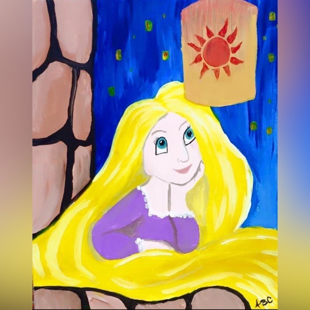 👸 Princess Rapunzel 👸 Painting ON CANVAS  - HANDMADE by ME 🎨